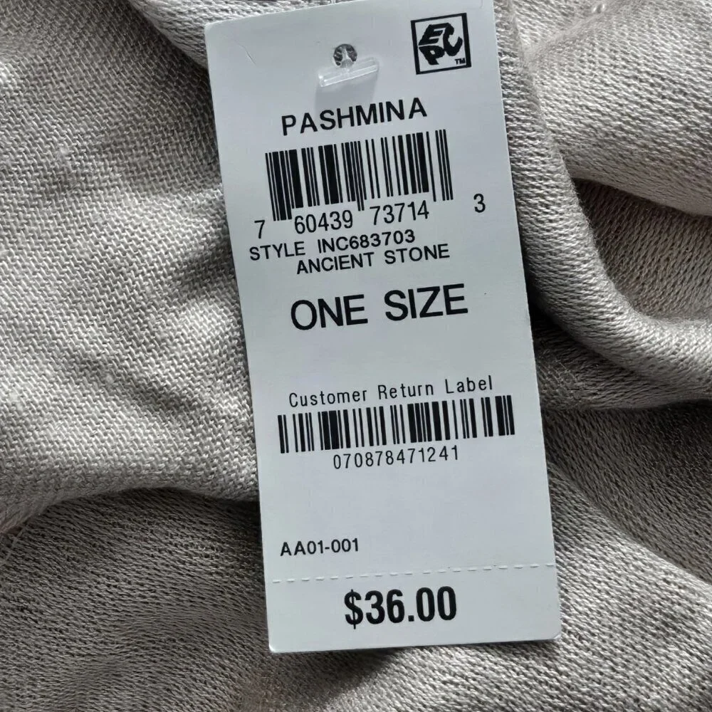 2/$30 INC International Concepts Reversible Shine Ancient Stone Wrap One Size